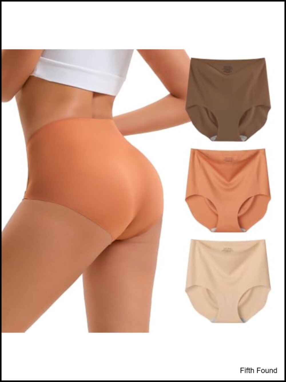 Women's High Waist Seamless No Show Briefs 3-Pack Full Coverage